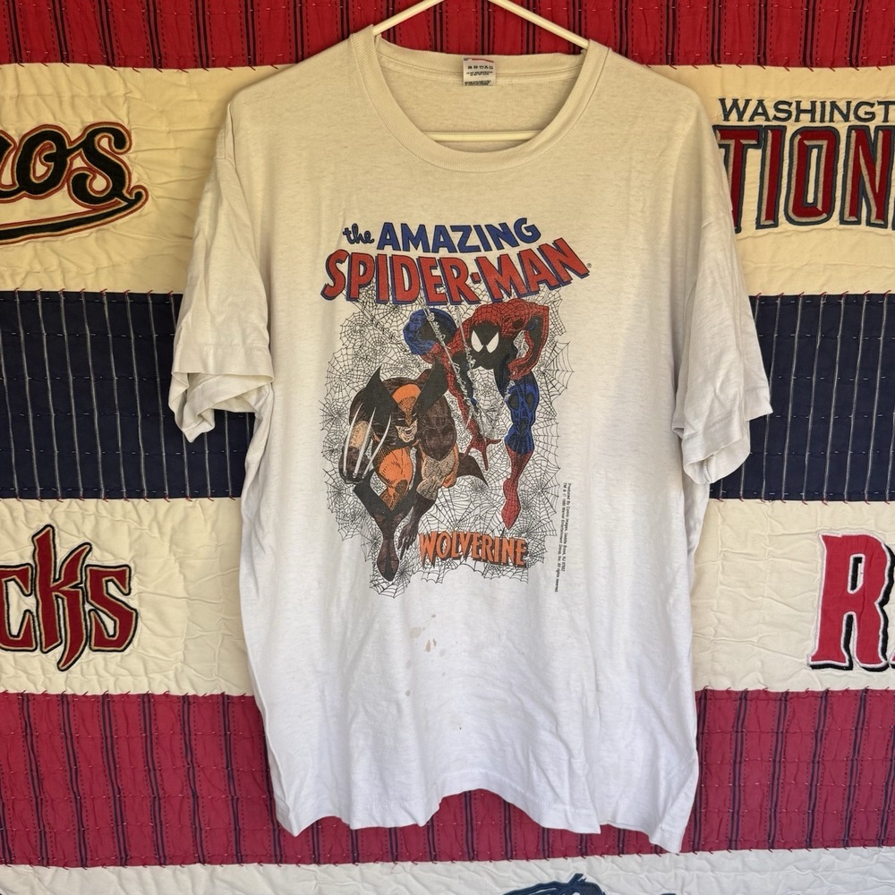 Size XXL‎ - Vintage 1990 Spider-man Wolverine Shirt Comic 49 Single Stitch